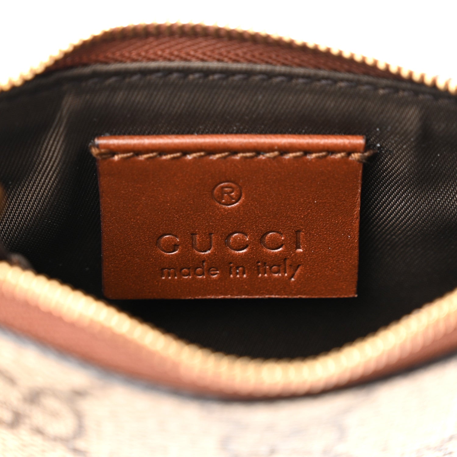 Gucci GG Supreme Monogram Key Case Beige Ebony Cuir 7 of 7