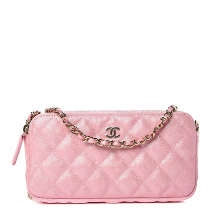 Chanel Iridescent Caviar Quilted Small Clutch With Chain Pink 1 of 13