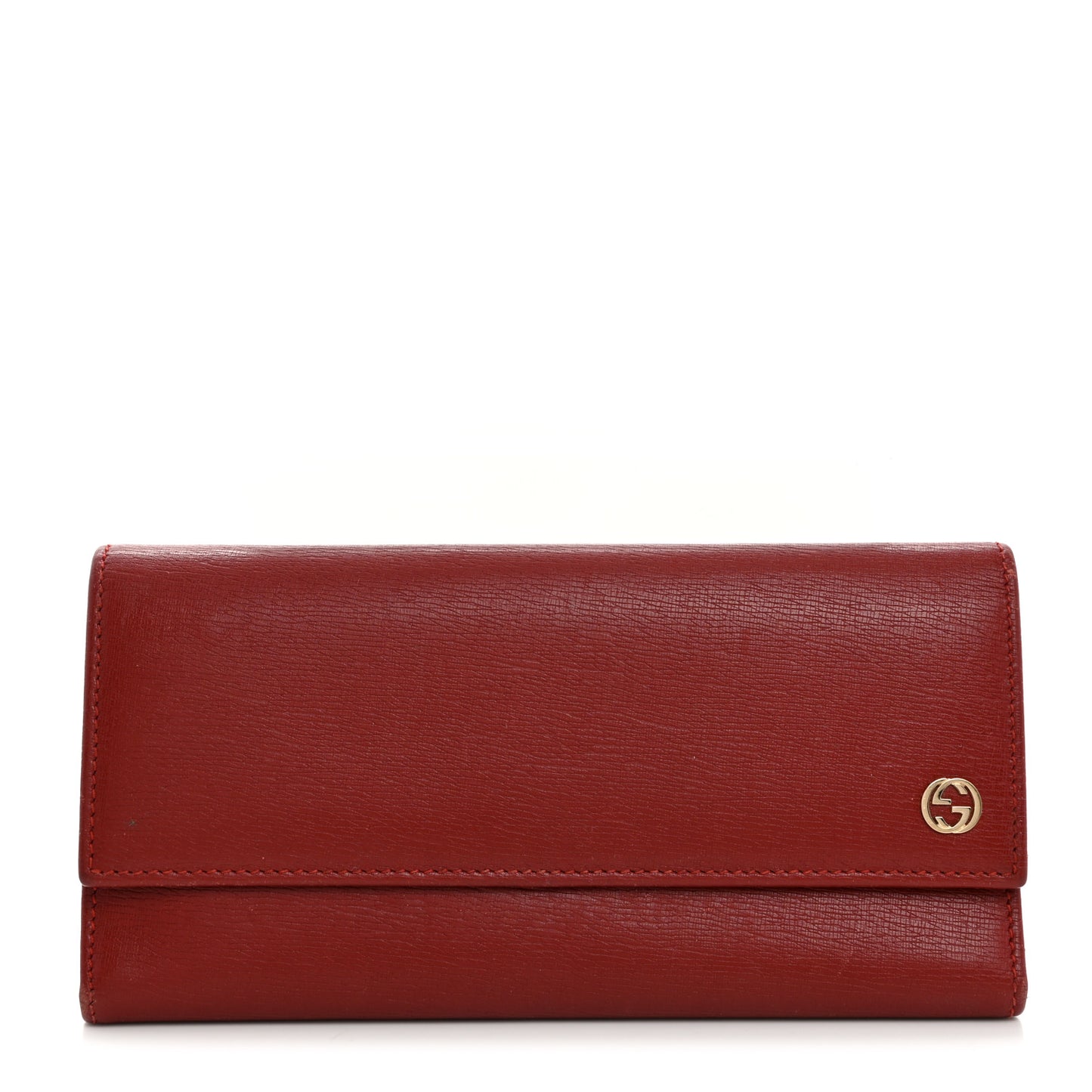 Calfskin GG Continental Wallet Red
