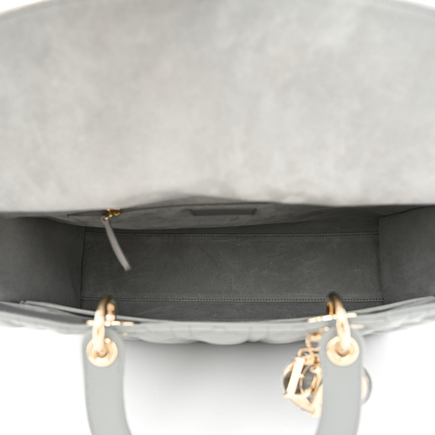 Christian Dior Lambskin Cannage Large Lady Dior Stone Grey 5 of 10