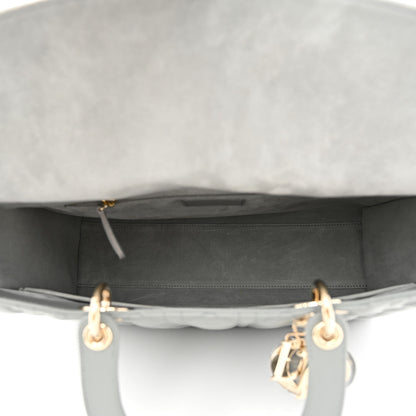 Christian Dior Lambskin Cannage Large Lady Dior Stone Grey 5 of 10