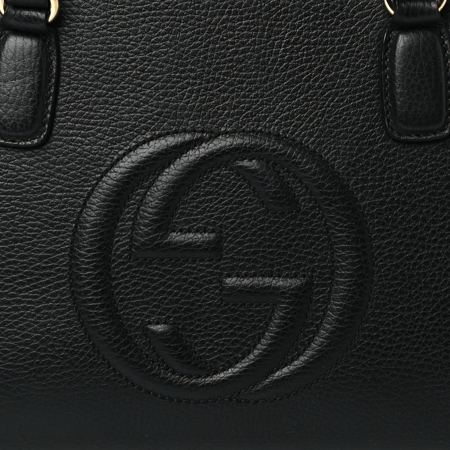 Gucci Pebbled Calfskin Medium Soho Top Handle Satchel Black 9 of 11