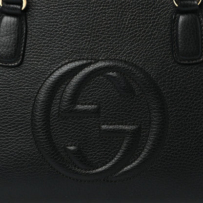 Gucci Pebbled Calfskin Medium Soho Top Handle Satchel Black 9 of 11