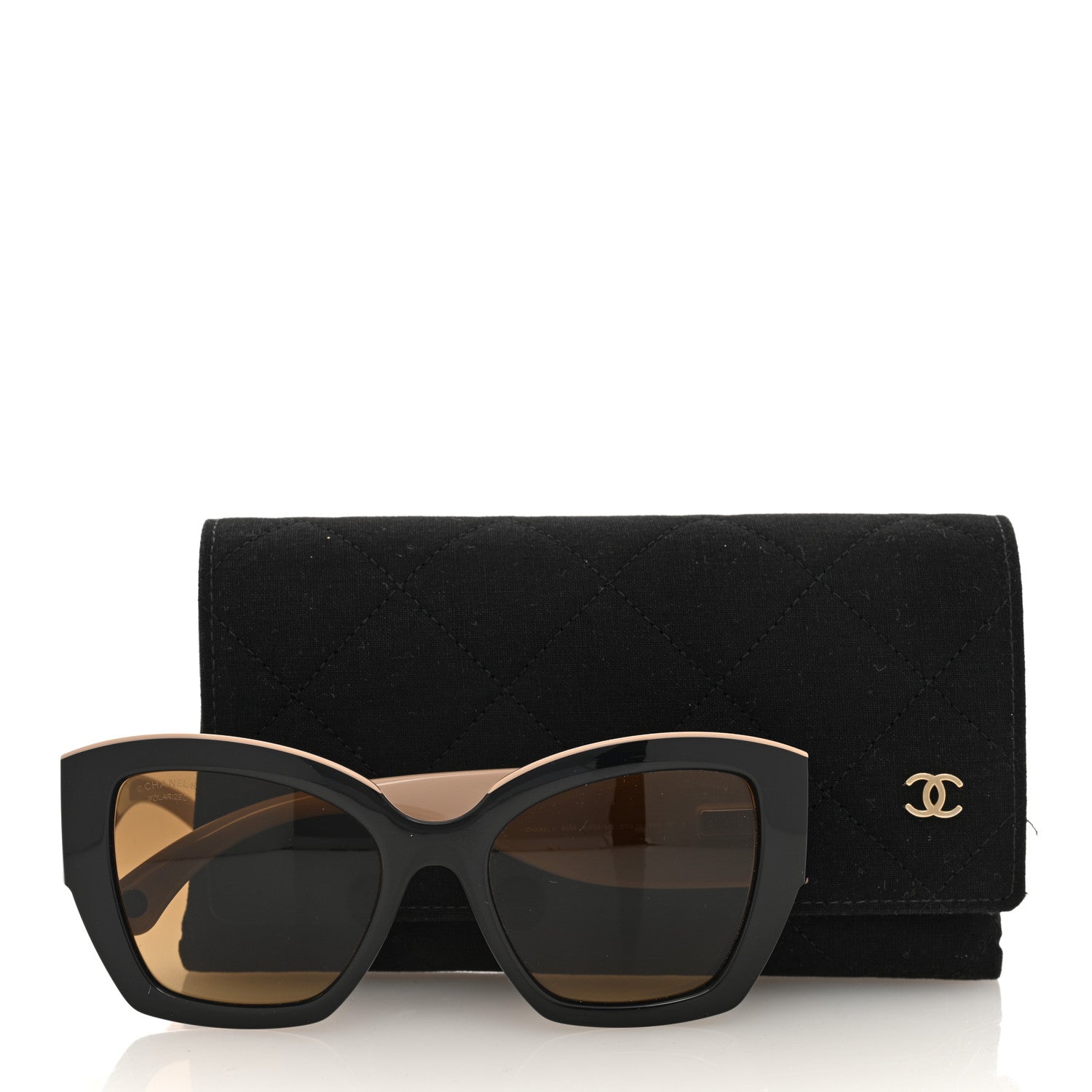 Chanel Nylon Butterfly Polarized Sunglasses 6058 Black Beige 7 of 7