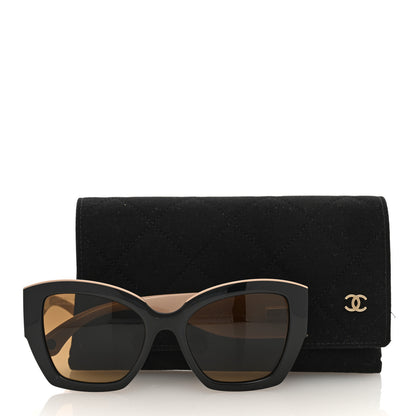 Chanel Nylon Butterfly Polarized Sunglasses 6058 Black Beige 7 of 7