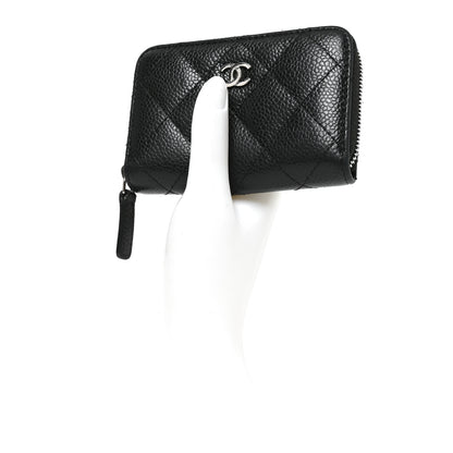 Chanel Caviar Quilted Zip Coin Purse Black 2 of 8