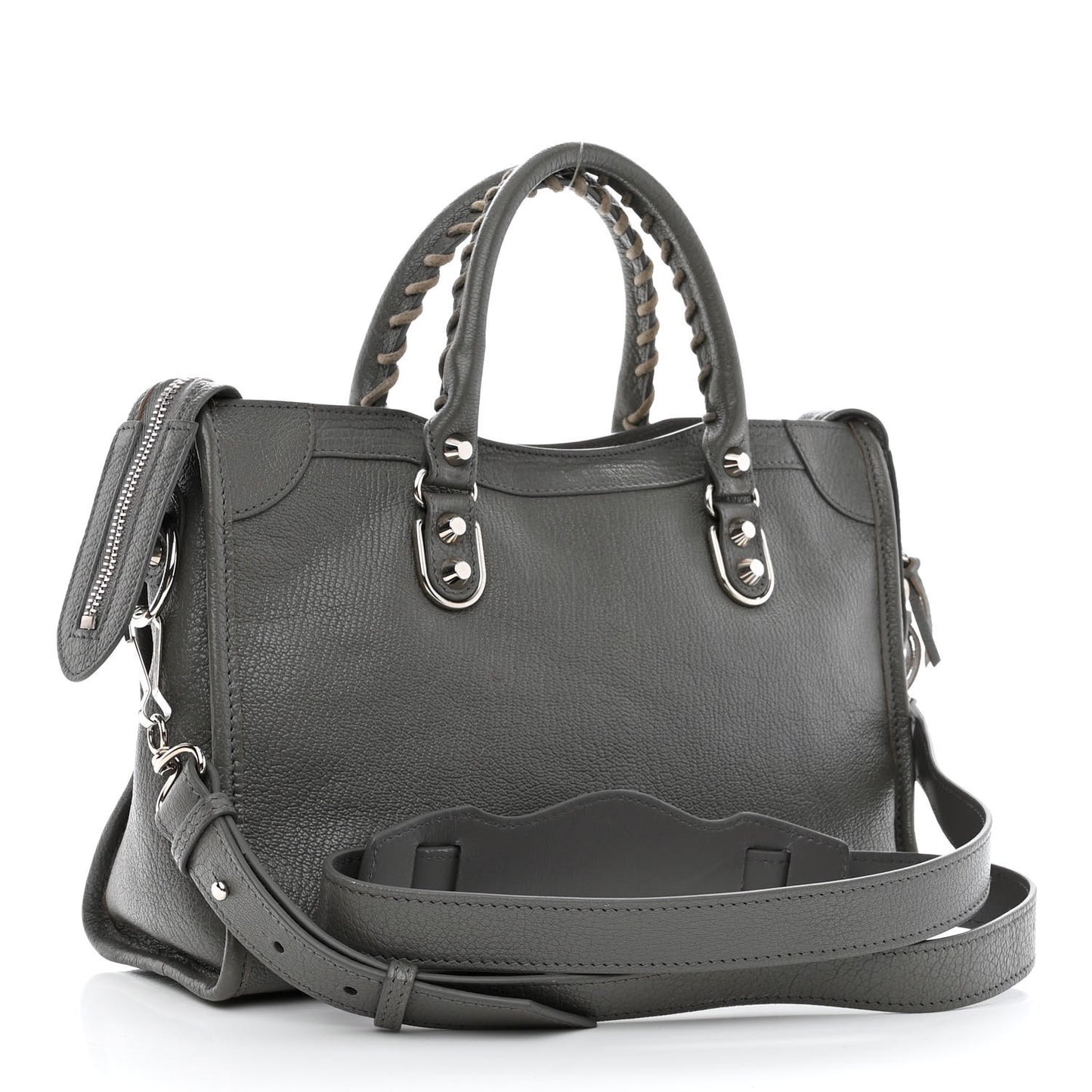Chevre Silver Metallic Edge Hardware S City Gris Acier