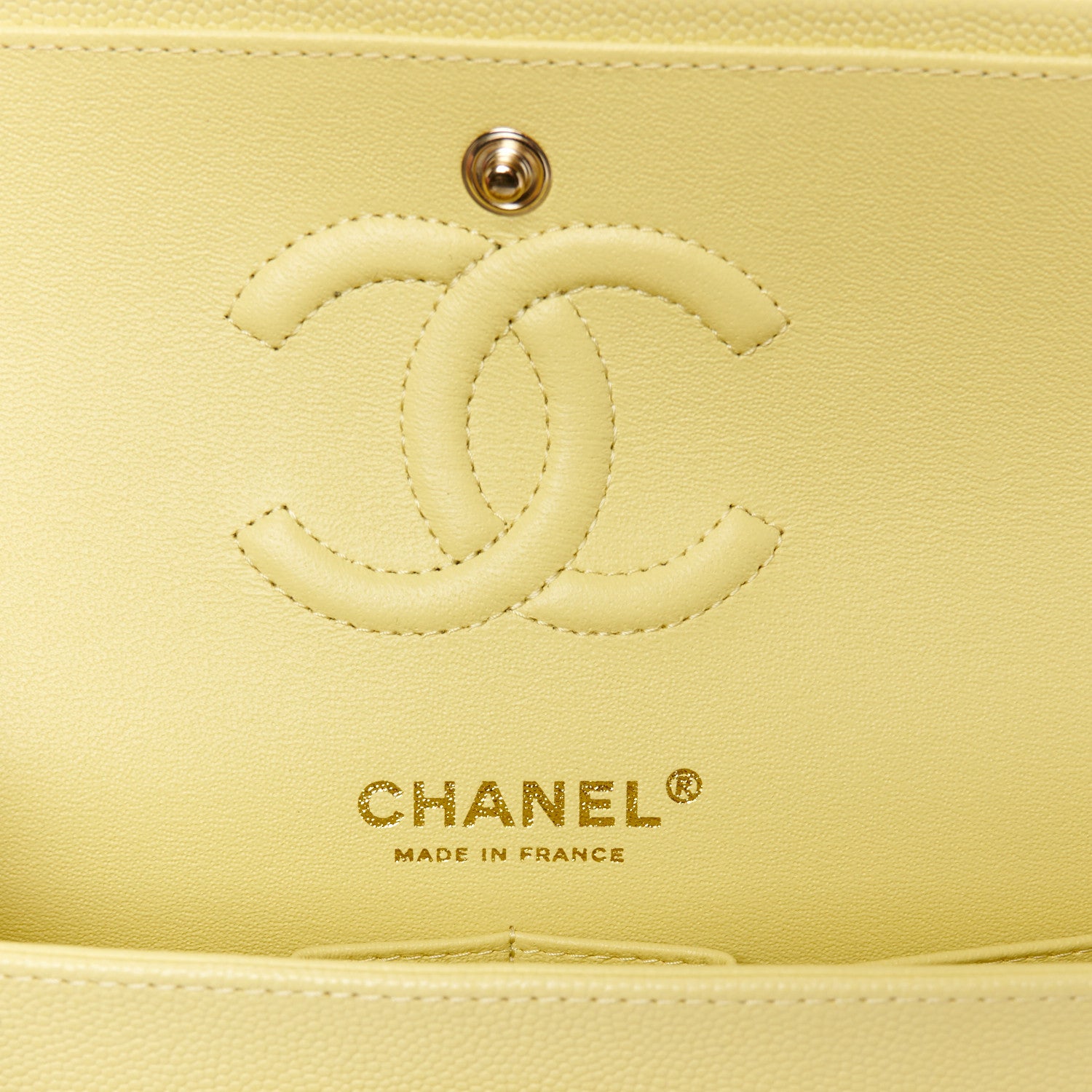 Chanel Caviar Quilted Small Double Flap Light Yellow 6 of 11