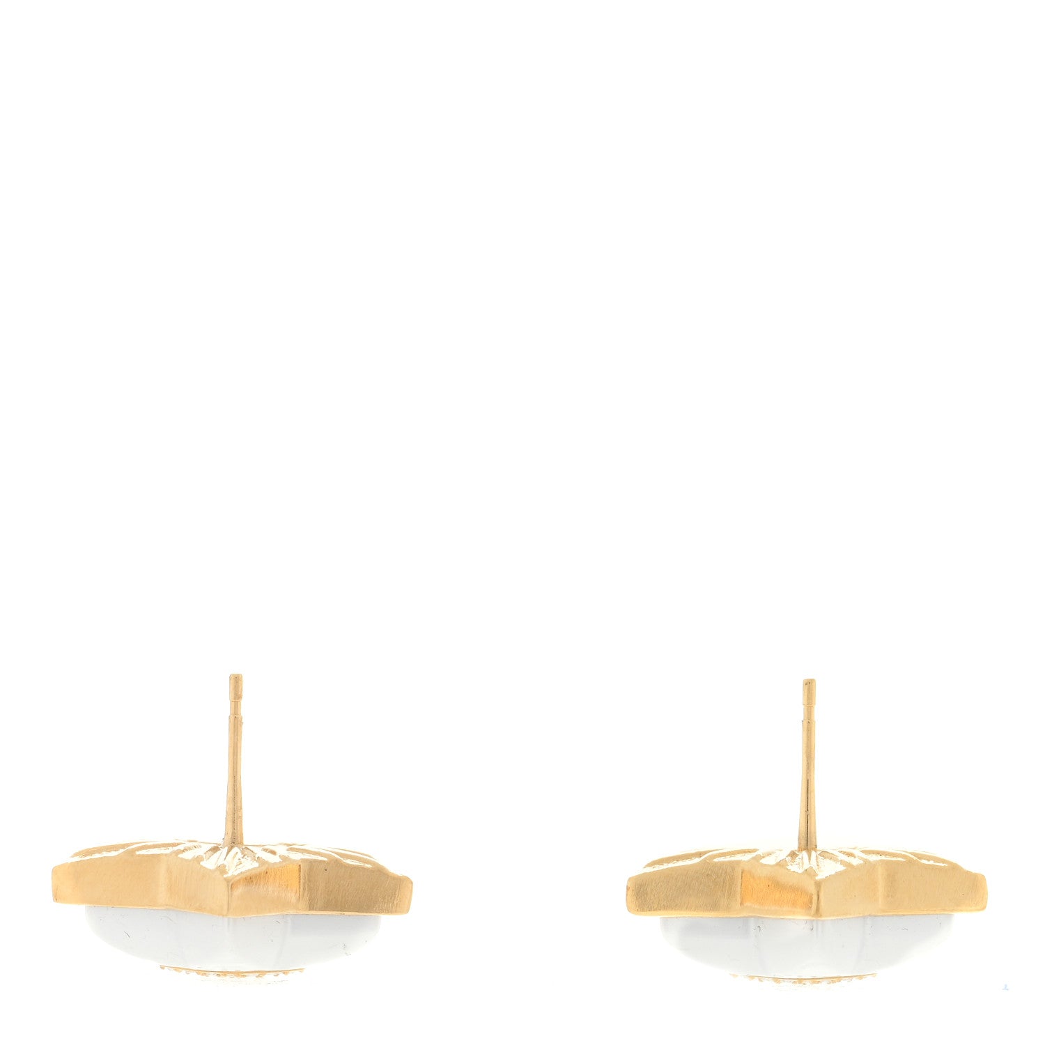 Chanel Pearl Crystal CC Star Earrings Gold 3 of 4