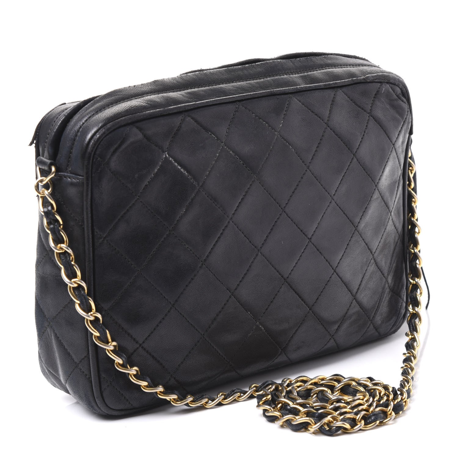 Chanel Lambskin Quilted CC Tassel Camera Case Black 2 of 13