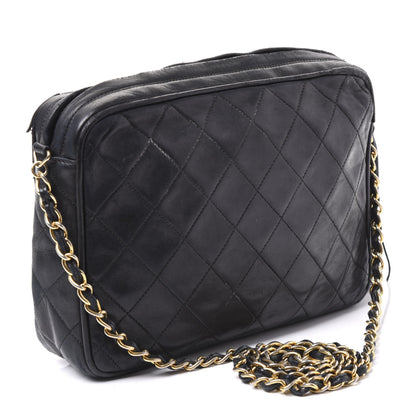 Chanel Lambskin Quilted CC Tassel Camera Case Black 2 of 13