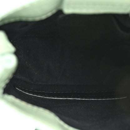 Balenciaga Shiny Calfskin Logo Crocodile Embossed Shopping Phone Holder Bag Light Green Black 5 of 12