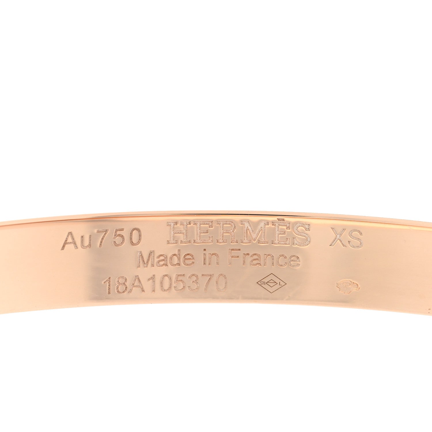 Hermes 18K Rose Gold Diamond PM Kelly Bracelet XS 3 of 3