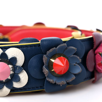 Fendi Vitello Dolce Flowerland Studded Strap You Blue Corallo Multicolor 5 of 5