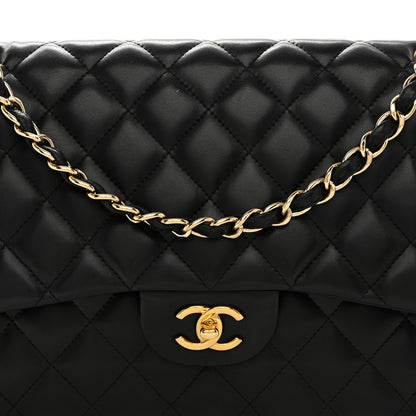 Chanel Lambskin Quilted Jumbo Double Flap Black 8 of 10