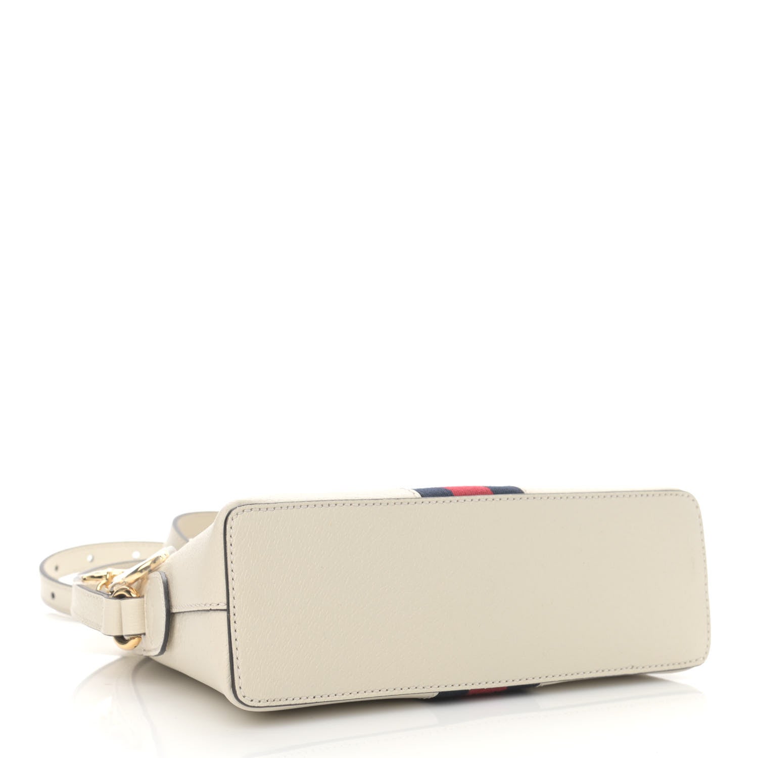 Gucci Textured Dollar Calfskin Web Small Ophidia Dome Shoulder Bag Mystic White 4 of 10