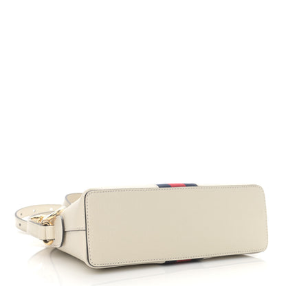 Gucci Textured Dollar Calfskin Web Small Ophidia Dome Shoulder Bag Mystic White 4 of 10