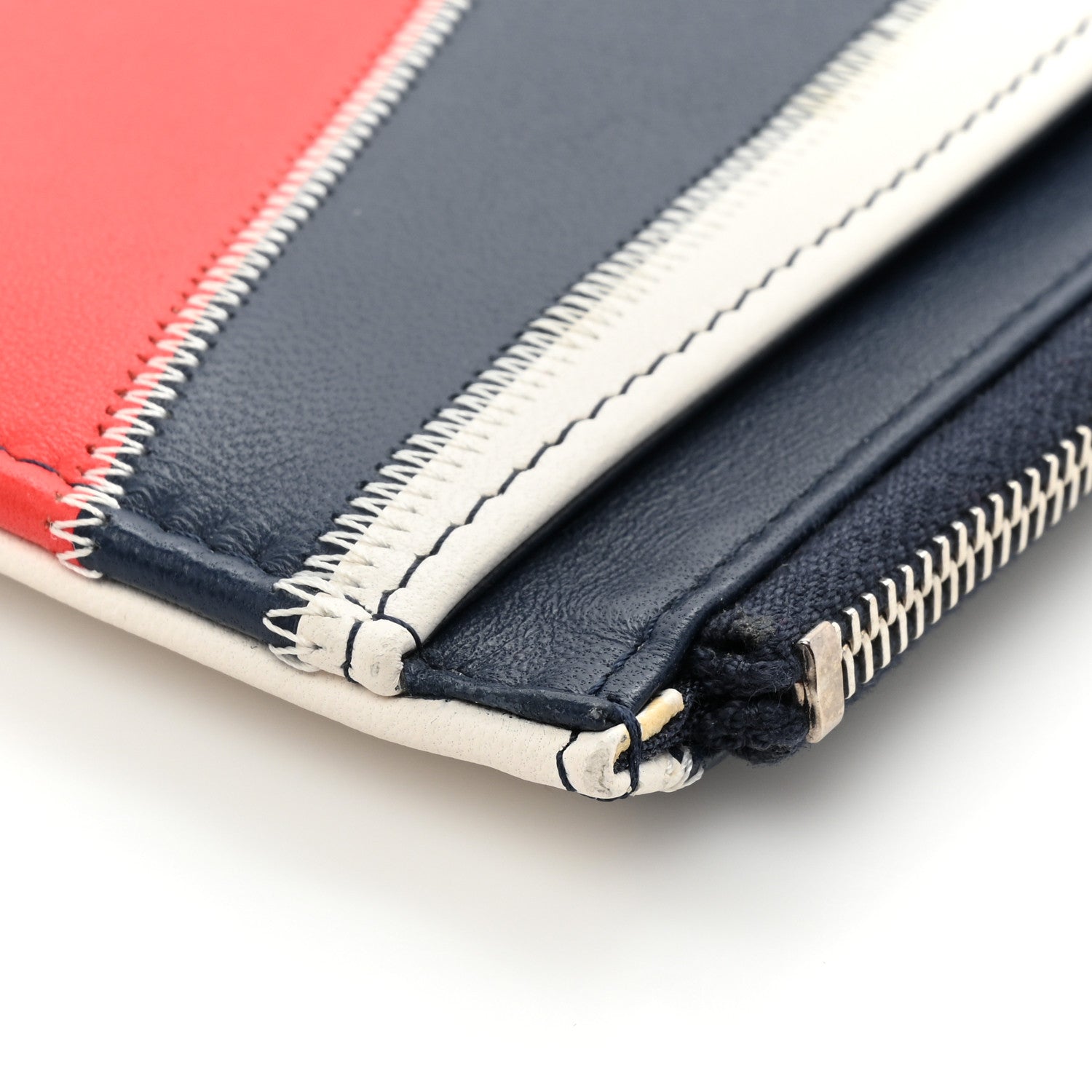 Chanel Lambskin CC Tassel Zip Pouch White Blue Red 11 of 11