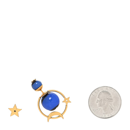 Christian Dior Tribales Astre Lunaire Earrings Gold Blue 2 of 4