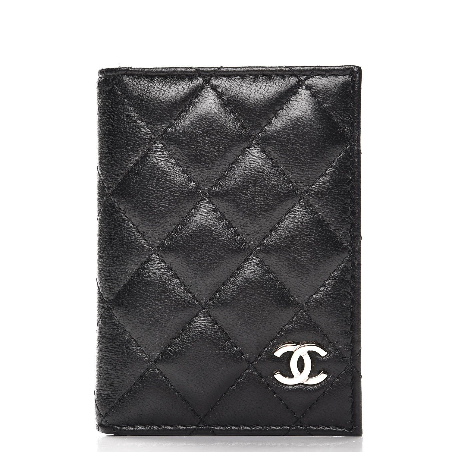 Chanel Lambskin Quilted Card Holder Wallet Black 1 of 7