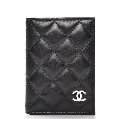 Chanel Lambskin Quilted Card Holder Wallet Black 1 of 7