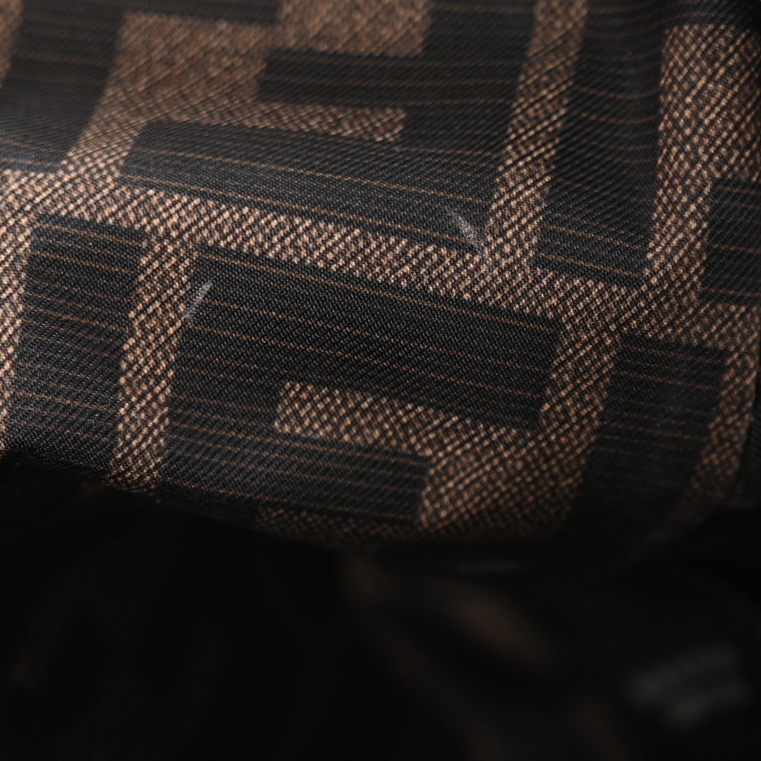 Fendi Fabric Jacquard FF 1974 Small Trapezoid Beauty Pouch Tobacco Moro Black 8 of 9