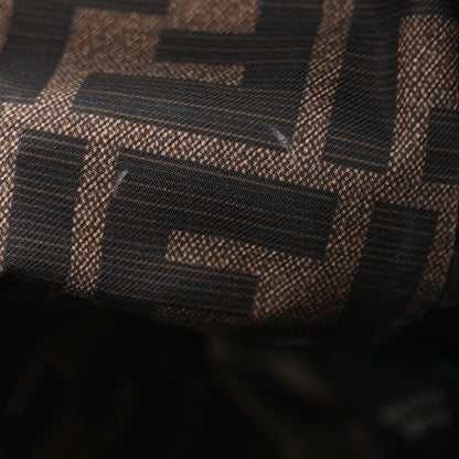 Fendi Fabric Jacquard FF 1974 Small Trapezoid Beauty Pouch Tobacco Moro Black 8 of 9
