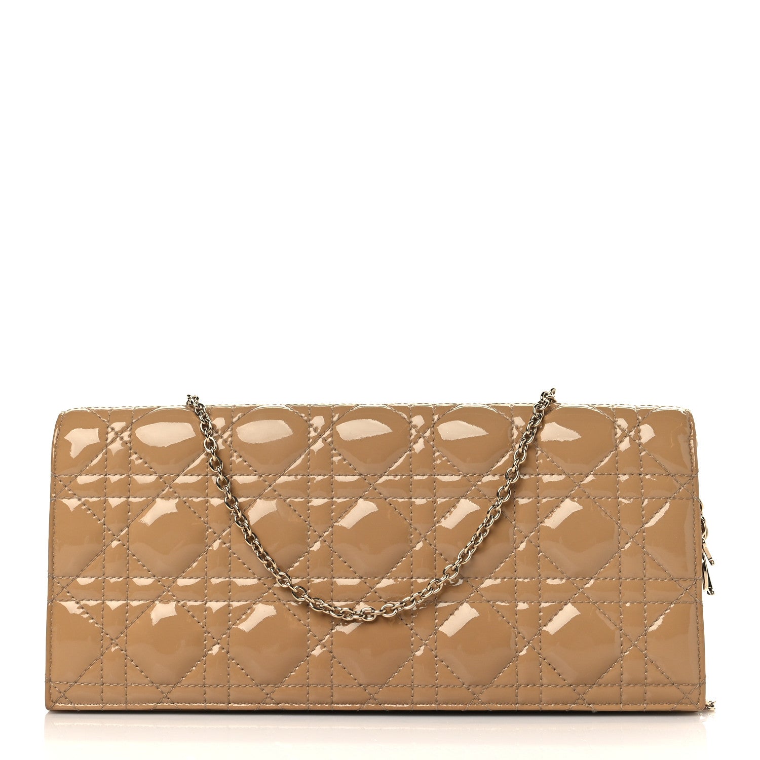 Christian Dior Patent Cannage Lady Dior Convertible Clutch Beige 1 of 8