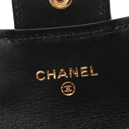 Chanel Lambskin Quilted Flap Card Holder Wallet Black 6 of 8