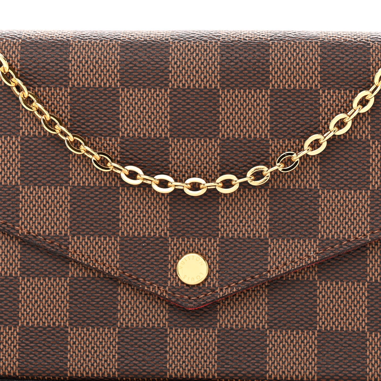 Louis Vuitton Damier Ebene Pochette Felicie Chain Wallet 8 of 10