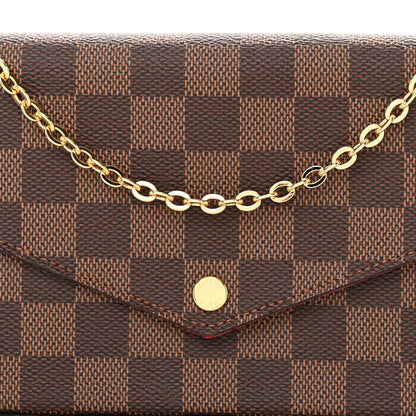 Louis Vuitton Damier Ebene Pochette Felicie Chain Wallet 8 of 10