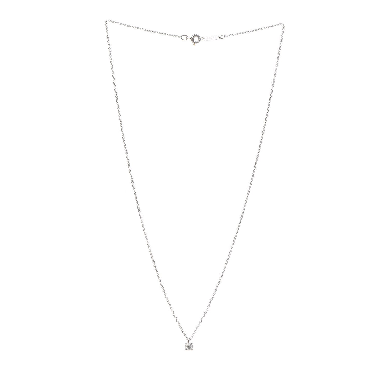 Platinum Diamond .17ct Solitaire Pendant Necklace