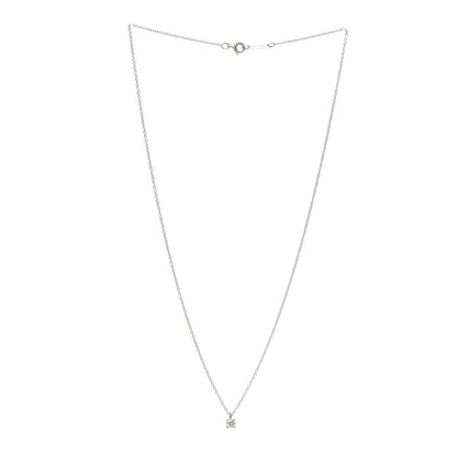 Tiffany Platinum Diamond .17ct Solitaire Pendant Necklace 3 of 5