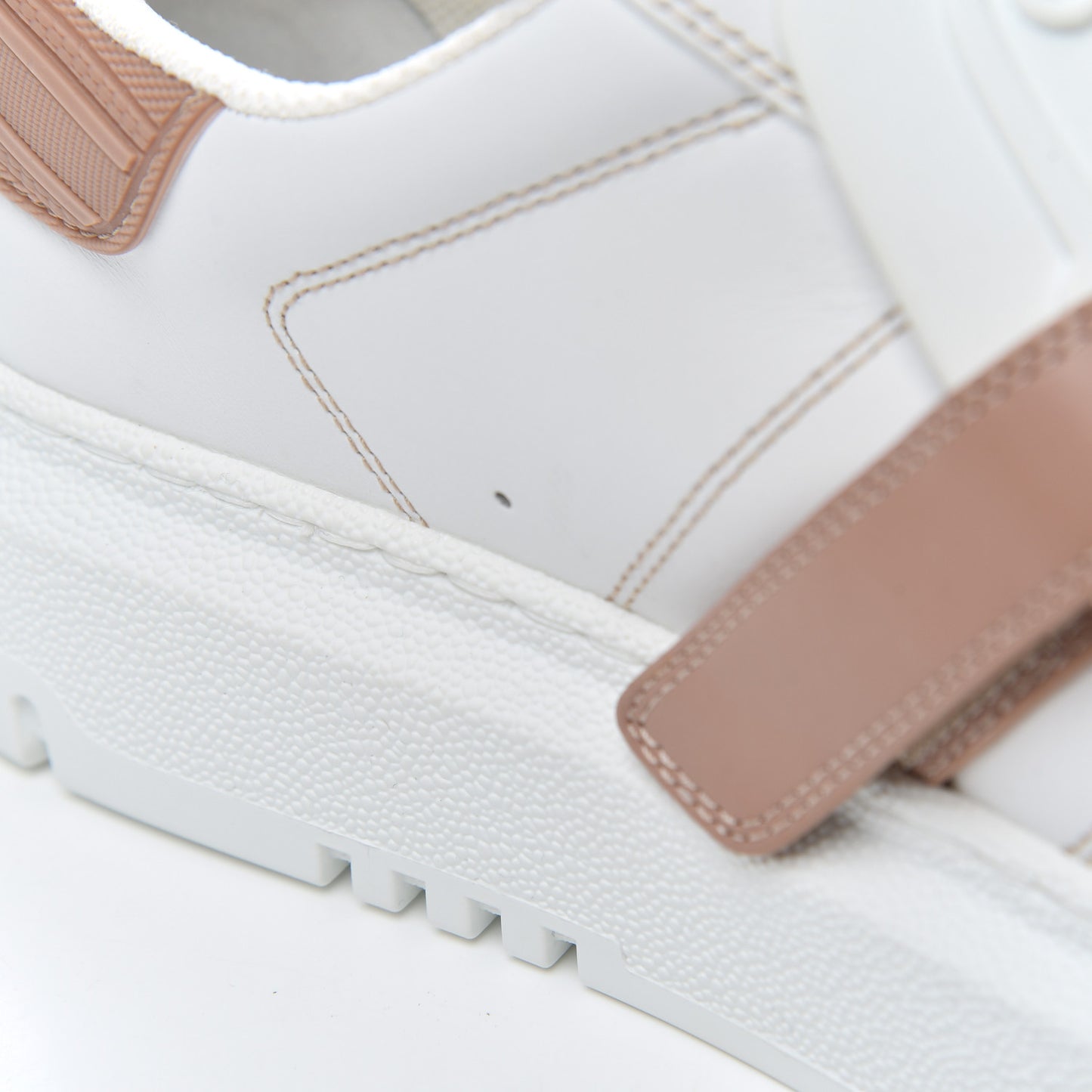 Calfskin Bi-Color Dior-ID Platform Sneakers 37 White Nude