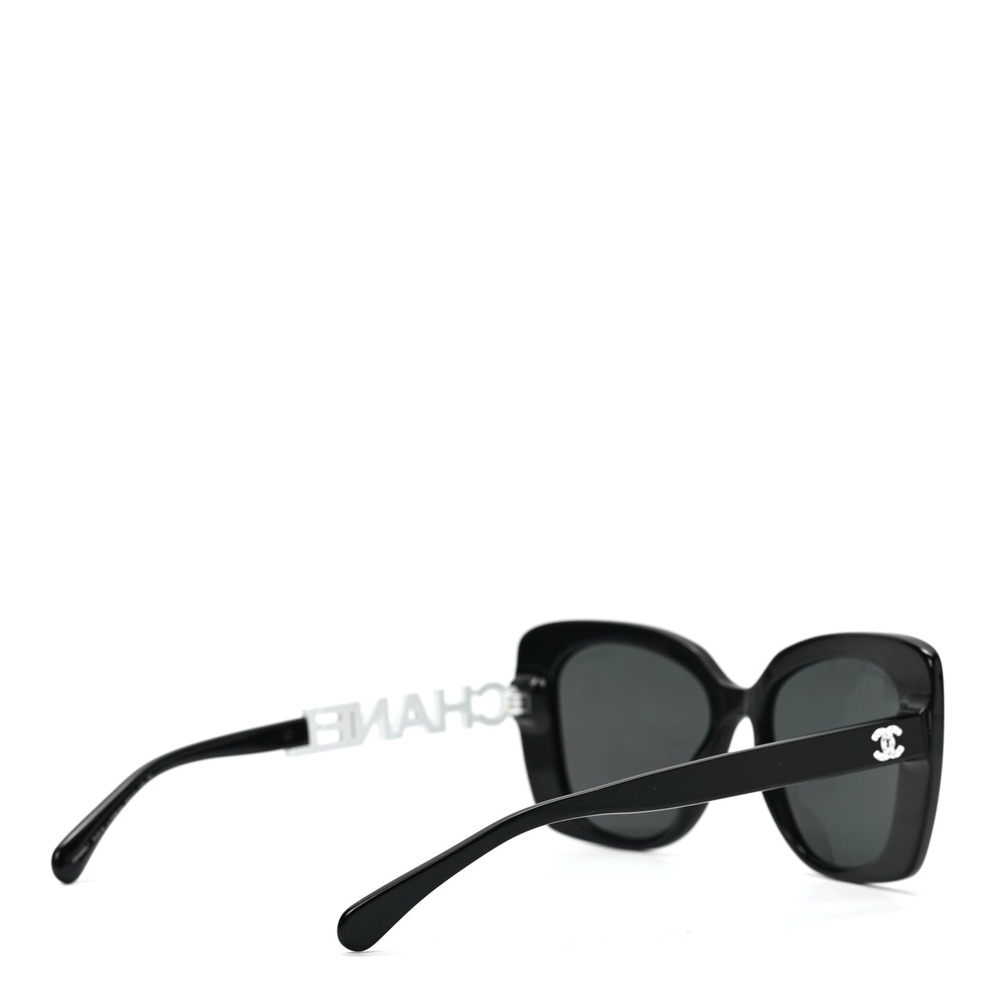 Acetate Strass Square Sunglasses 5422-B Black White