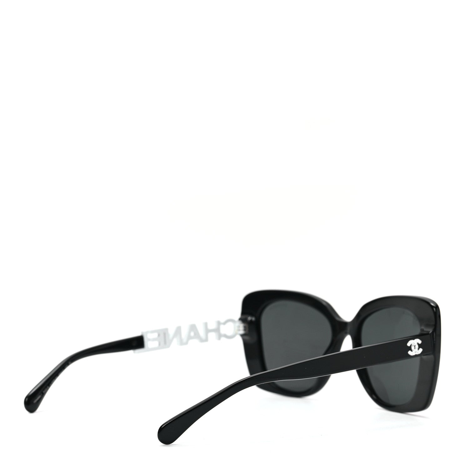 Chanel Acetate Strass Square Sunglasses 5422-B Black White 4 of 7