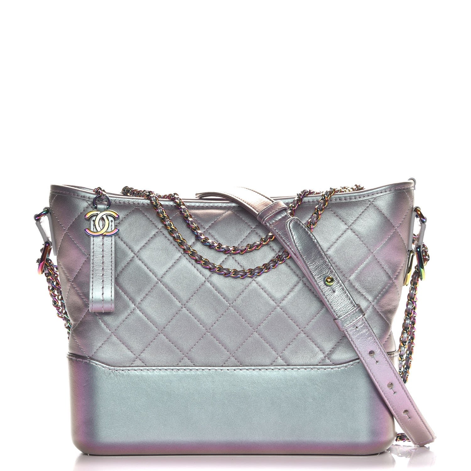 Chanel Iridescent Lambskin Calfskin Quilted Medium Gabrielle Hobo Light Purple 1 of 11