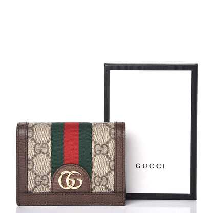 Gucci GG Supreme Monogram Web Ophidia Card Case Beige New Acero 12 of 12