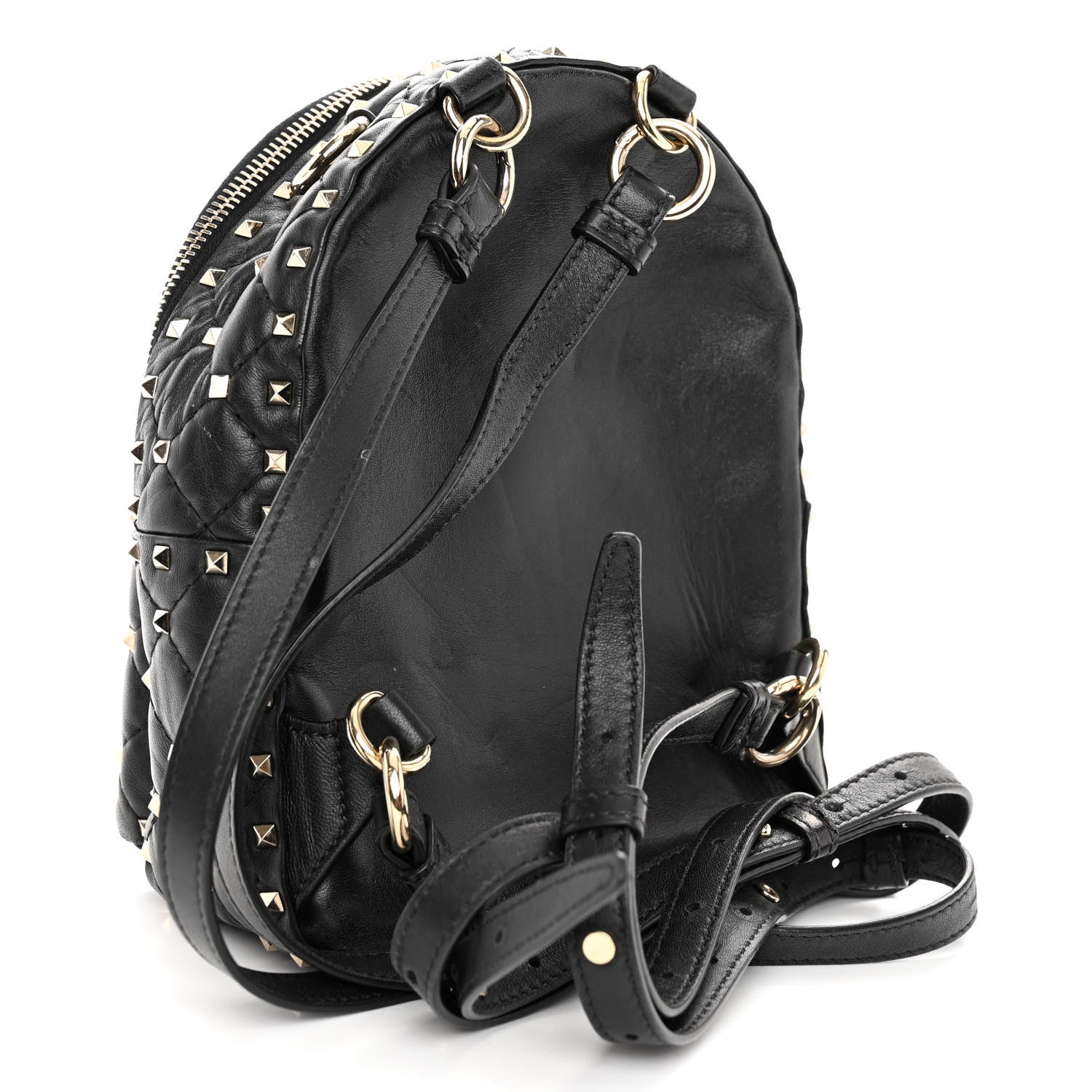 Valentino Garavani Lambskin VLTN Print Quilted Mini Rockstud Spike Backpack Black 3 of 16