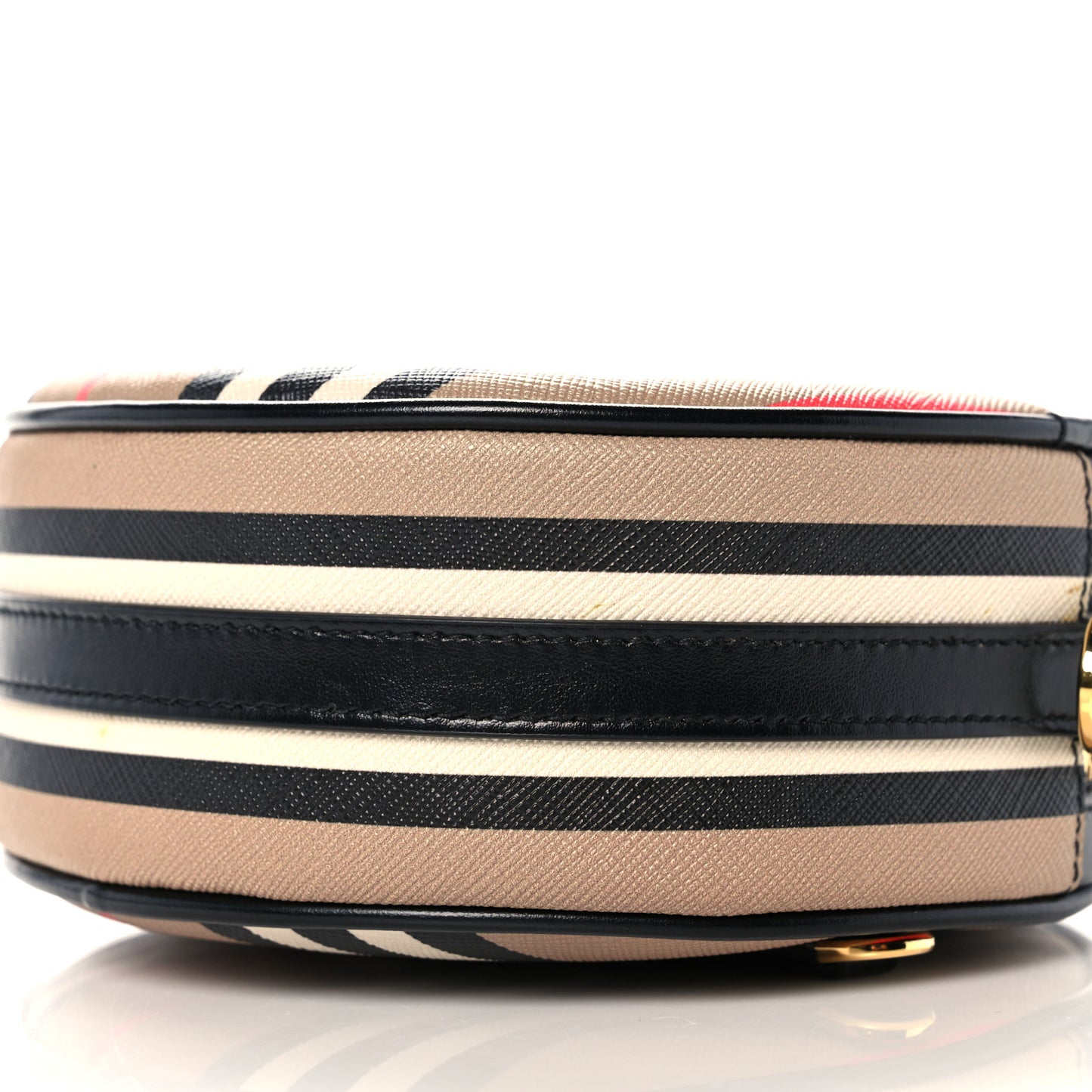 E-Canvas Calfskin Icon Stripe Louise Bag Archive Beige