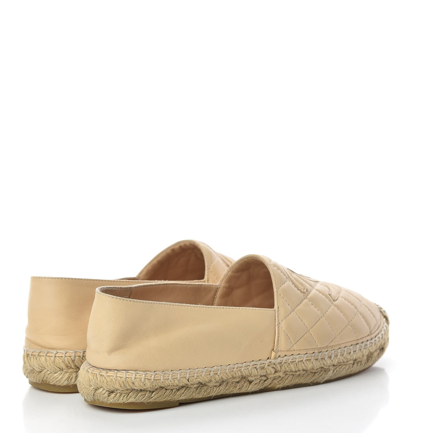 Chanel Lambskin Quilted CC Espadrilles 39 Beige 4 of 13