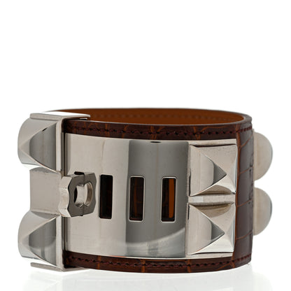 Hermes Shiny Alligator Collier De Chien CDC S Bracelet Miel 3 of 7