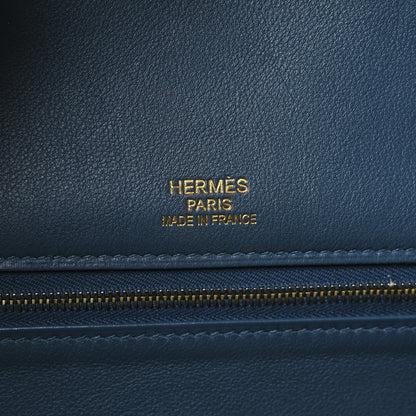 Hermes Veau Doblis Swift Grizzly Birkin 35 Bleu Thalassa 5 of 12