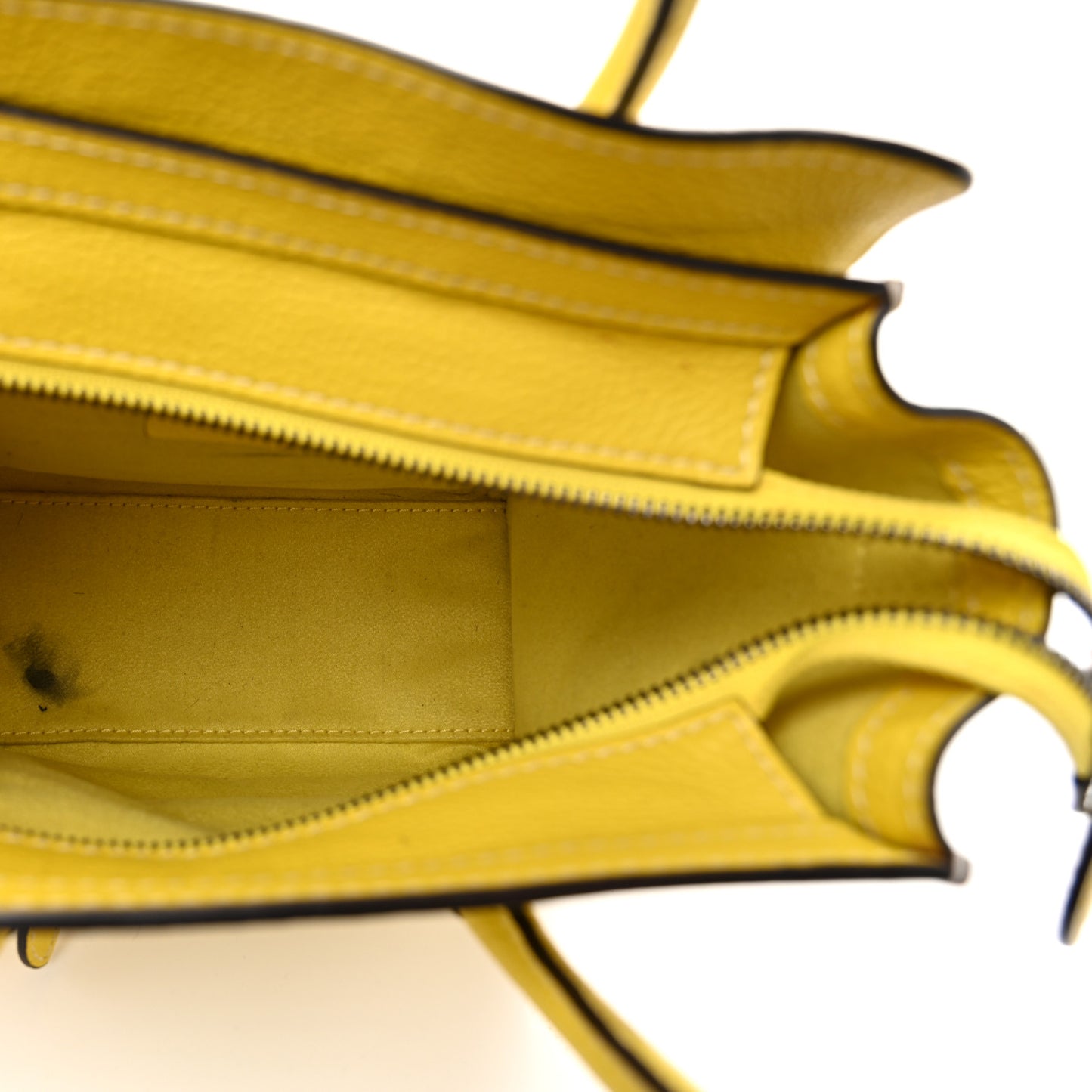 Drummed Calfskin Nano Luggage Citron