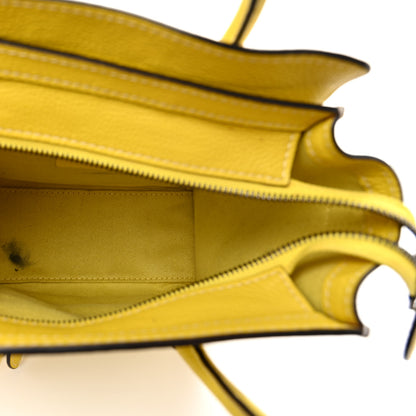 Celine Drummed Calfskin Nano Luggage Citron 4 of 14