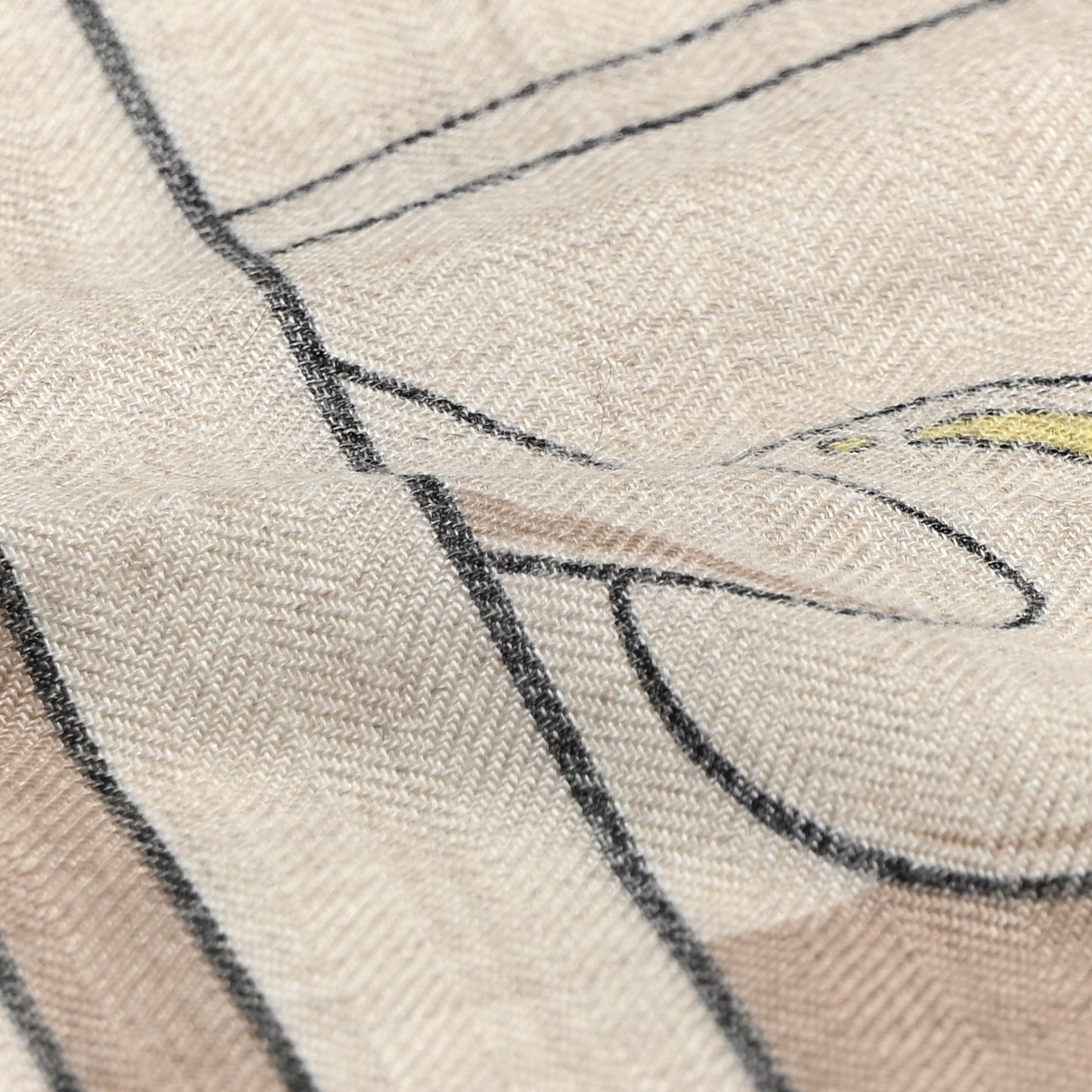 Cashmere Silk Locomotion Shawl 140 Naturel Vert Jaune