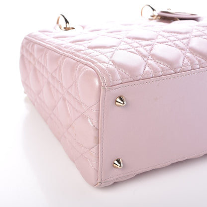 Christian Dior Pearly Lambskin Cannage Medium Lady Dior Lotus 10 of 12