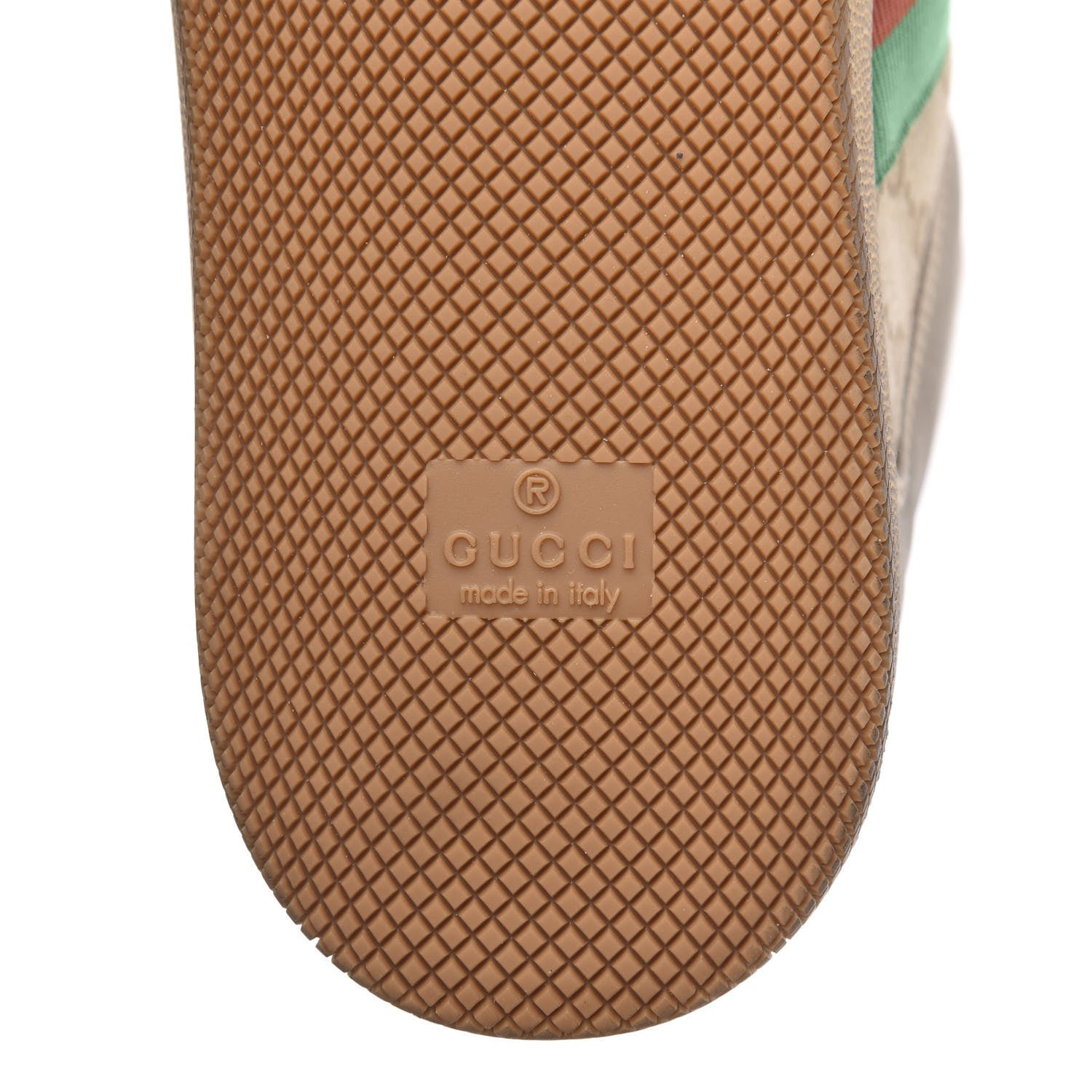 Gucci GG Monogram Nubuck Web Mens Screener High Top Sneakers 7.5 New Sand Dusty Milk Vintage Green 6 of 9