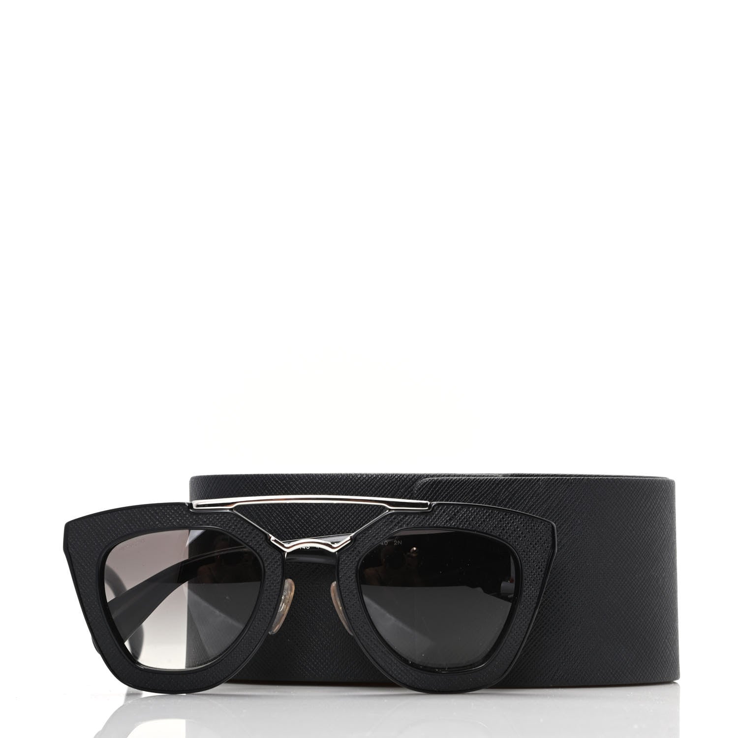 Prada Saffiano Cinema Sunglasses SPR 14S Black 8 of 8