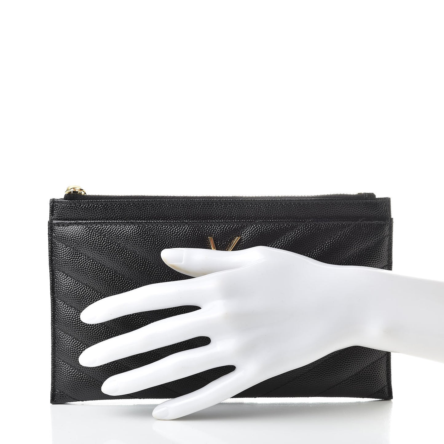 Grain De Poudre Chevron Monogram Bill Pouch Black